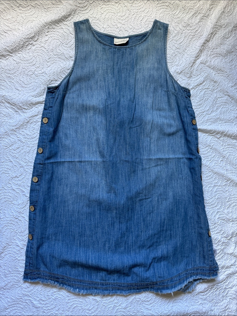 Universal Thread Blue Denim Sleeveless Tunic with Side Buttons
